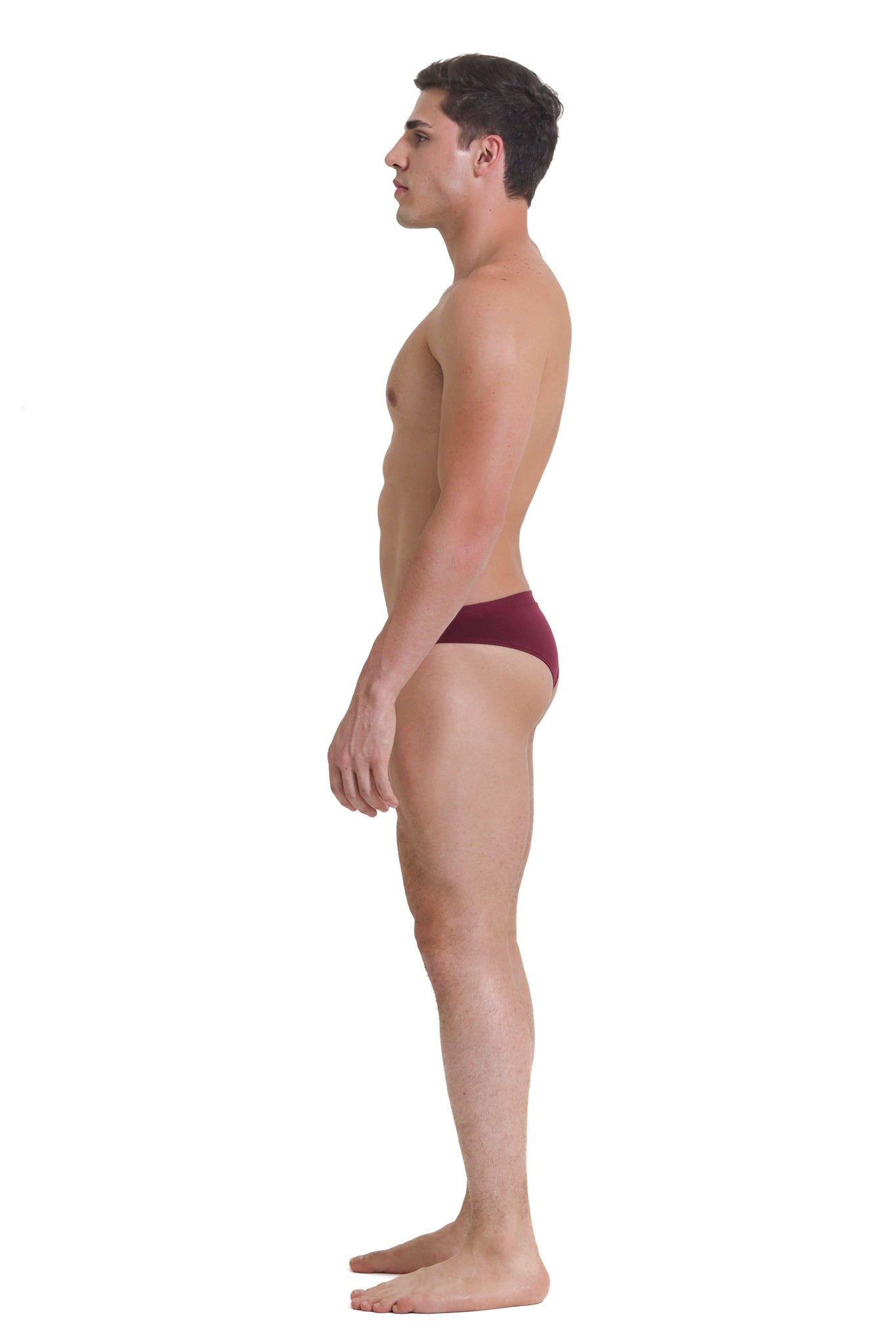 Dark Red Cotton Jersey Brief