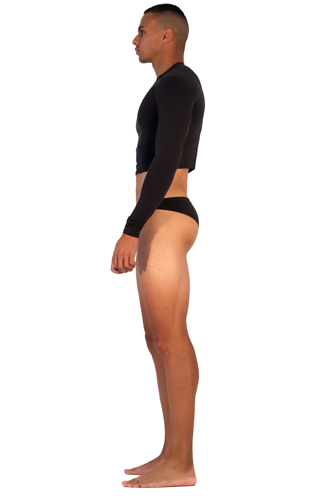 Black Long Sleeve Magnet Brief Set - KAV Wear