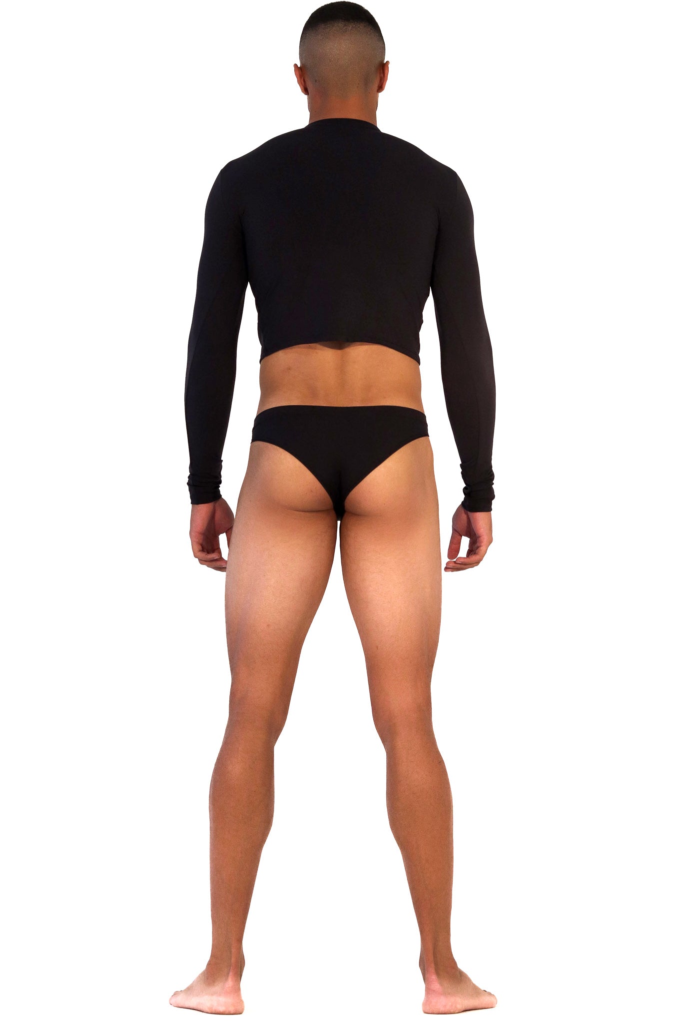 Black Long Sleeve Magnet Brief Set - KAV Wear