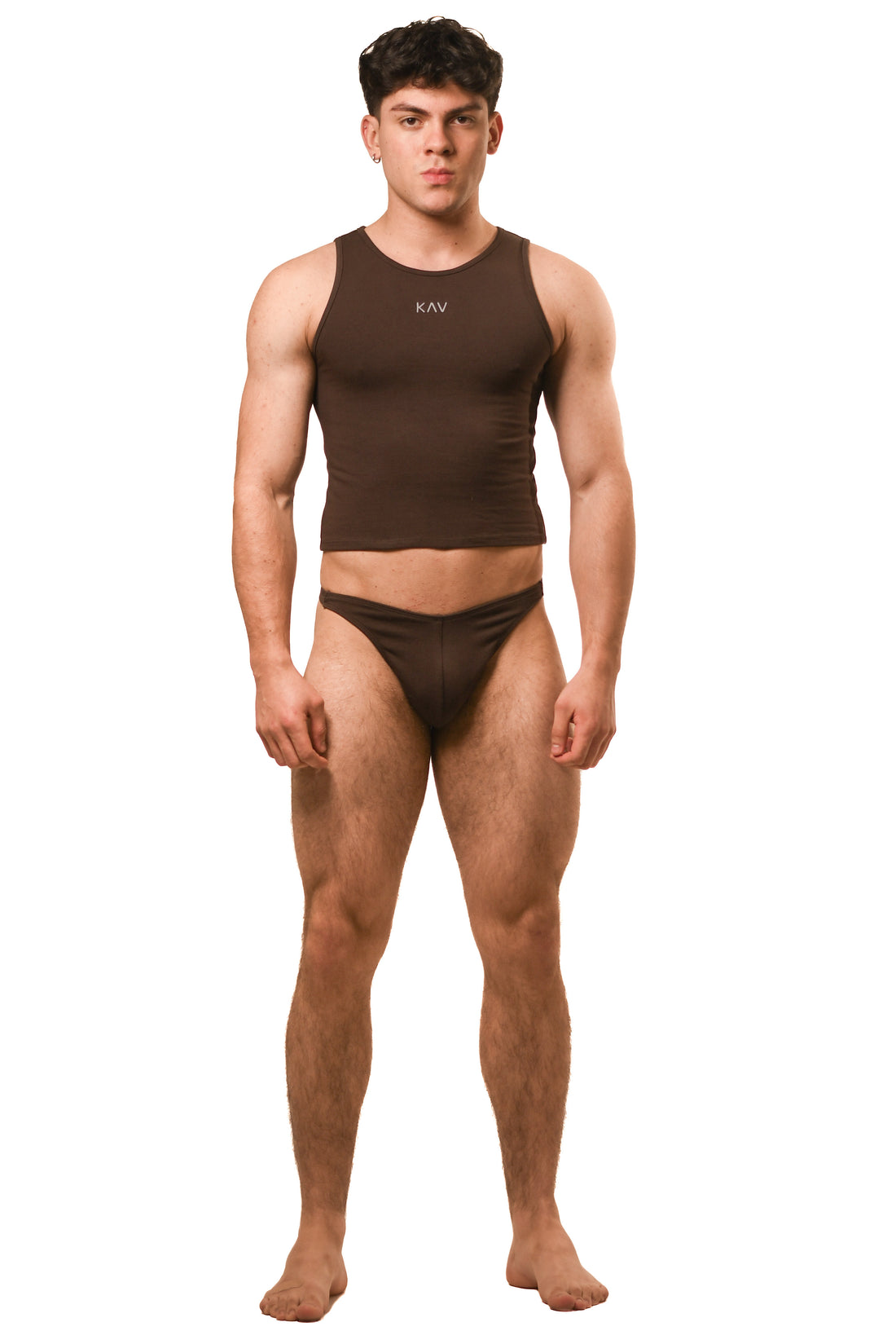 Hot Brown Gabriel Thong Set
