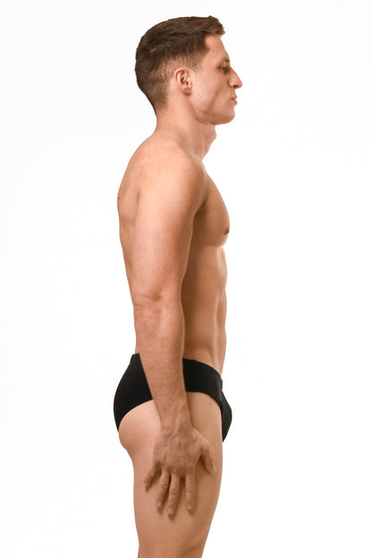 Black Cotton Jersey Brief