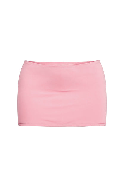 Pink Cotton Jersey Super Mini Skirt