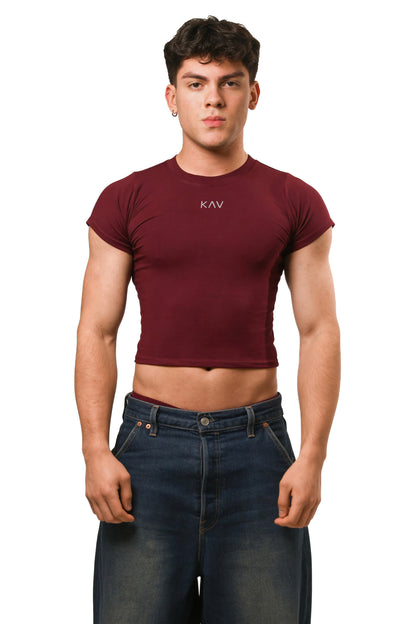 Dark Red Magnet Baby Tee
