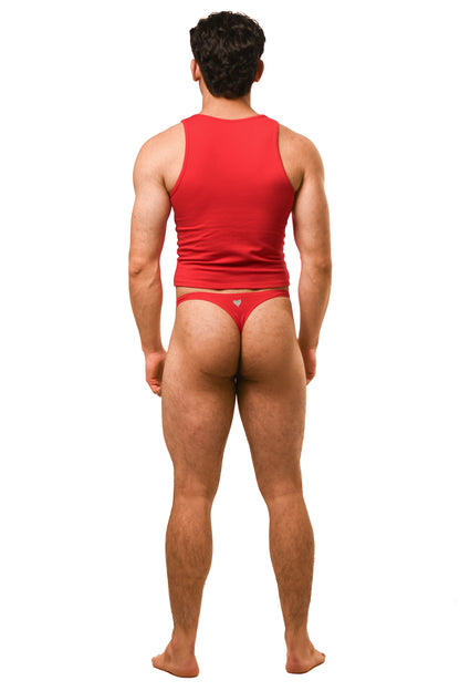 Red Magnet Tank Top Thong Set