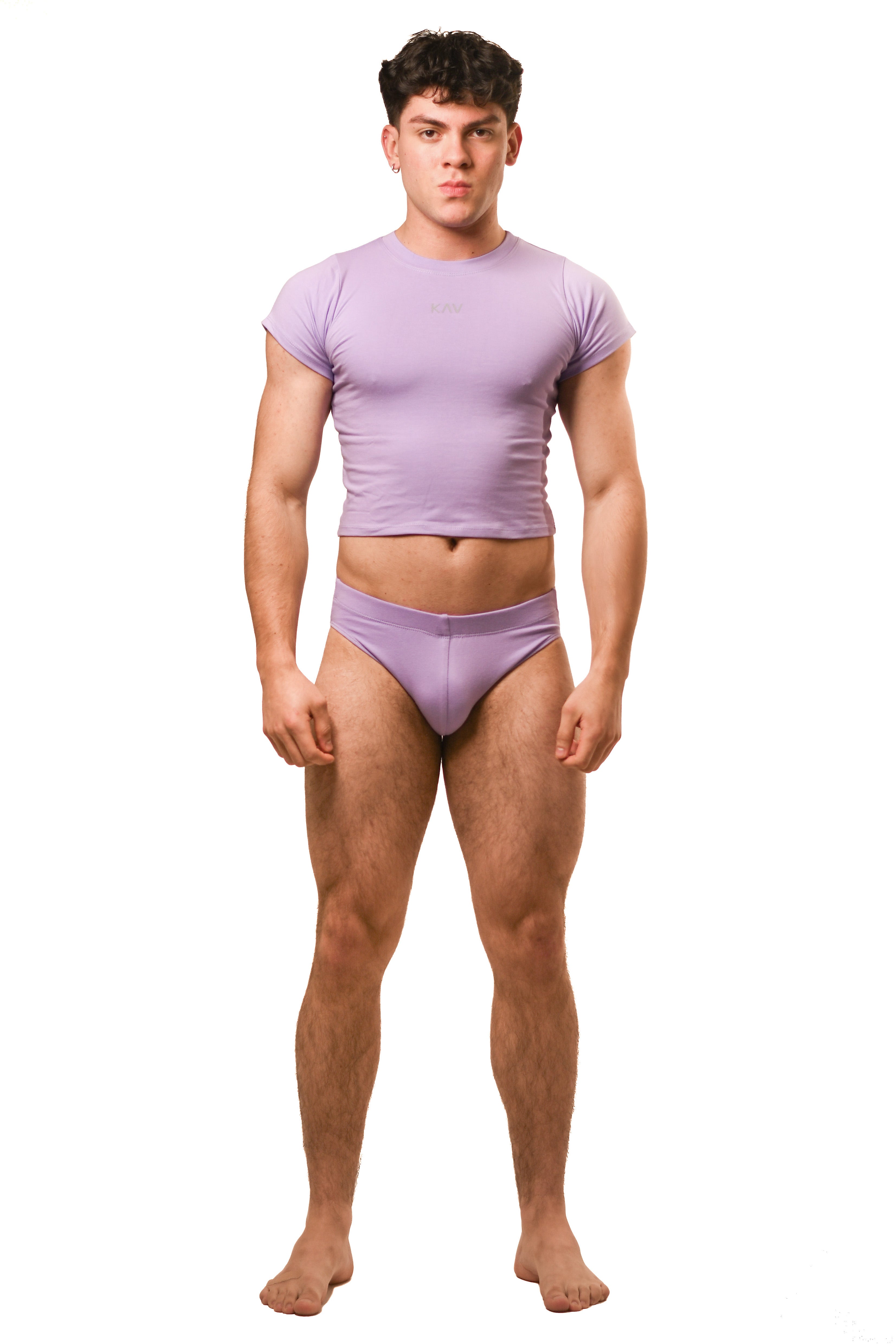 Lilac Magnet Baby Tee Brief Set