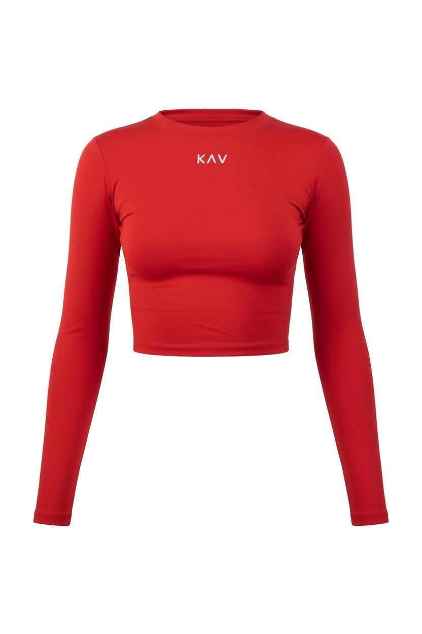 Red Long Sleeve Magnet Top