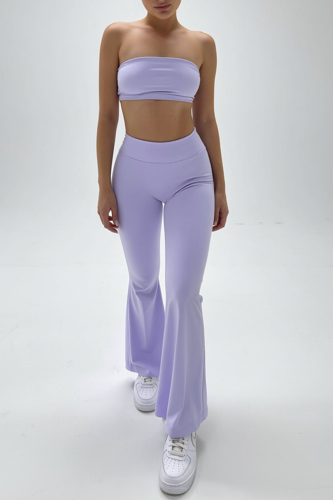 Lilac Seamless Straight-Cut Cotton Jersey Leggings