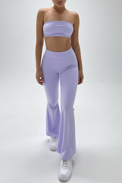 Lilac Seamless Straight-Cut Cotton Jersey Leggings