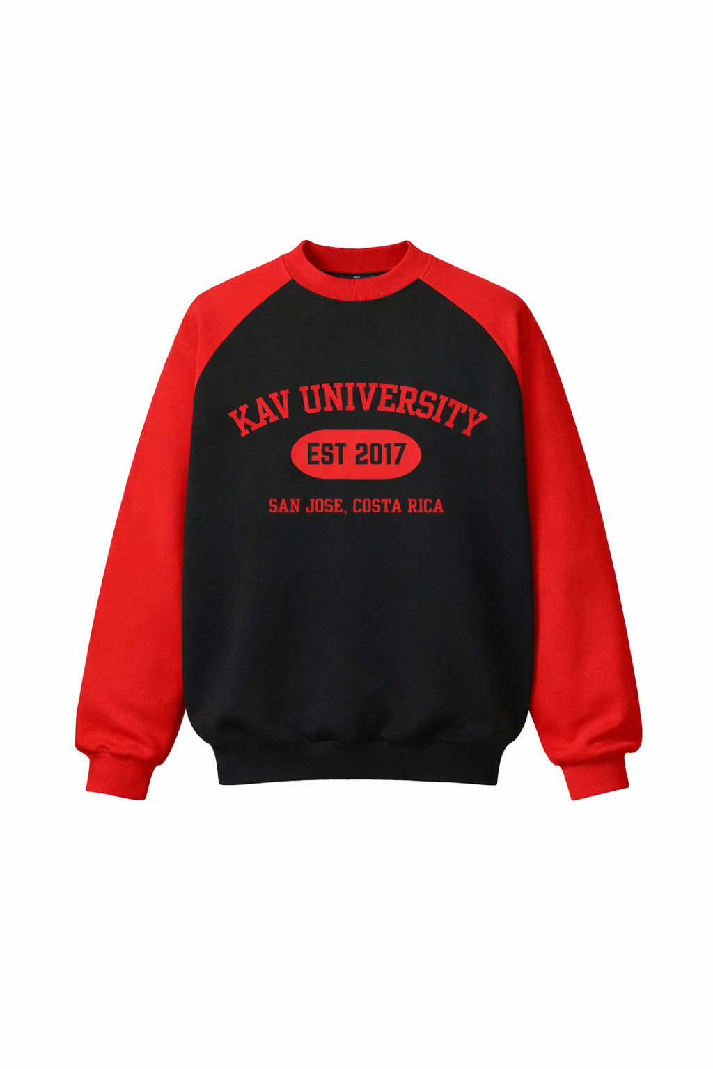 Black Raglan University Sweater