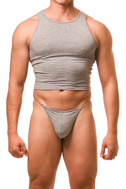 Gray Magnet Tank Top G-String Set