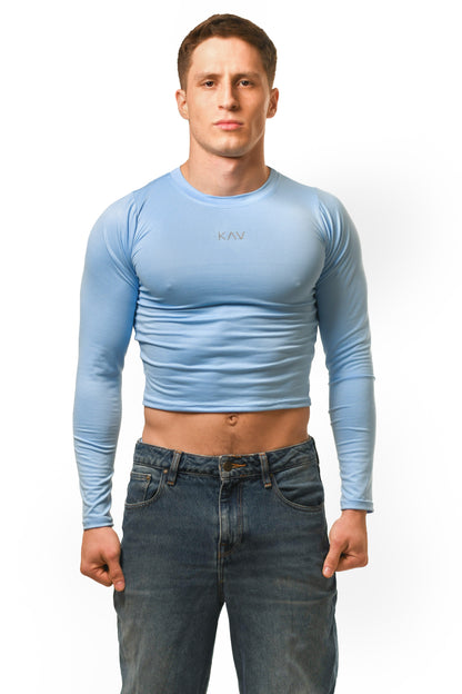 Baby Blue Long Sleeve Magnet Top