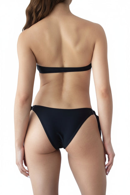 Black Tie Strapless Two Piece Bikini