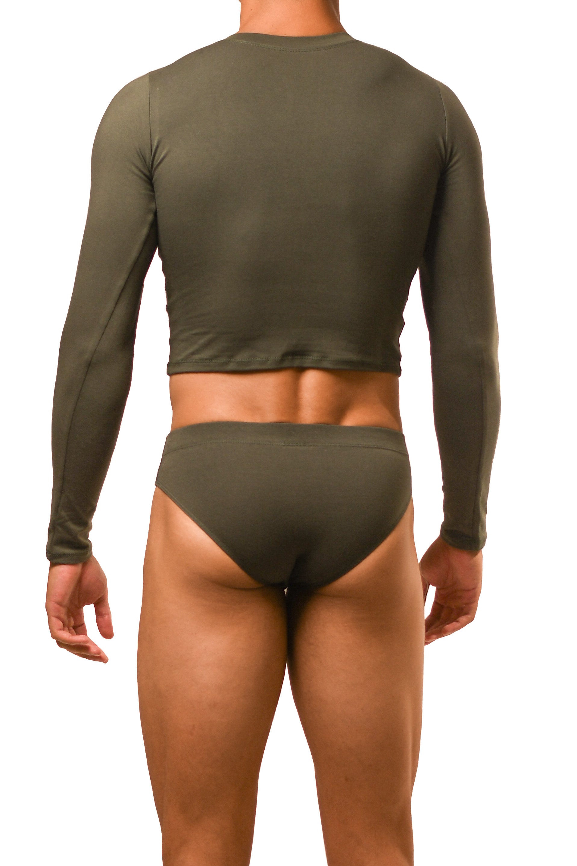 Dark Green Long Sleeve Magnet Brief Set