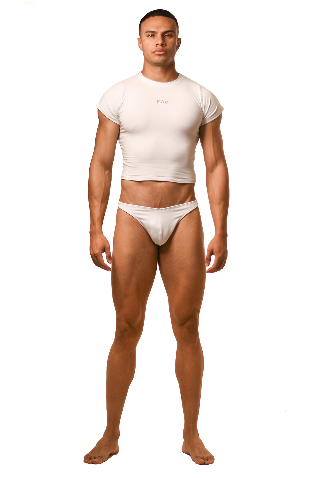 White Baby Tee Thong Set