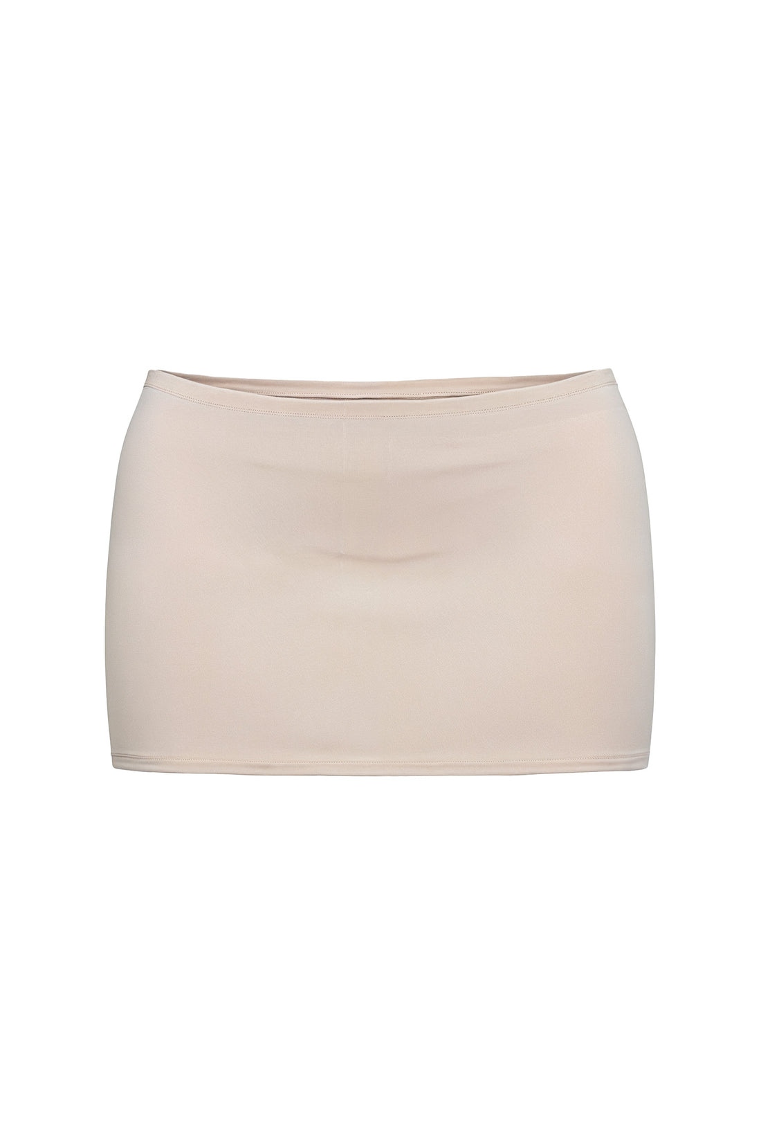 Beige Cotton Jersey Super Mini Skirt