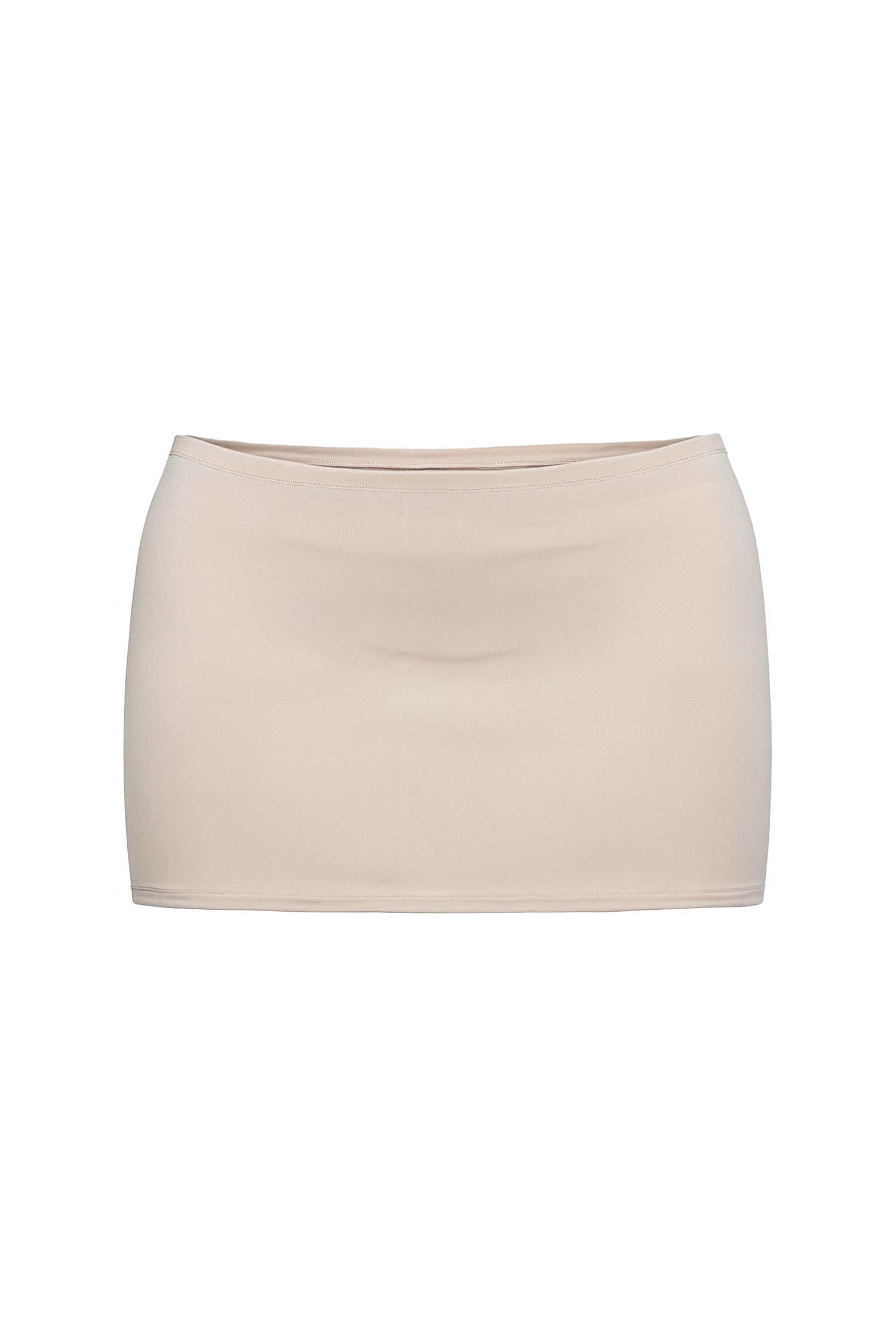 Beige Cotton Jersey Super Mini Skirt