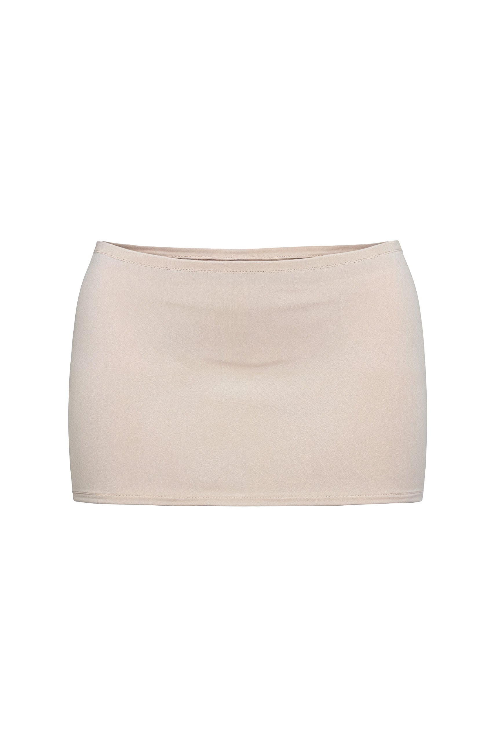 Beige Cotton Jersey Super Mini Skirt