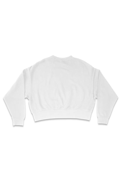 White Crop Crew Sweater