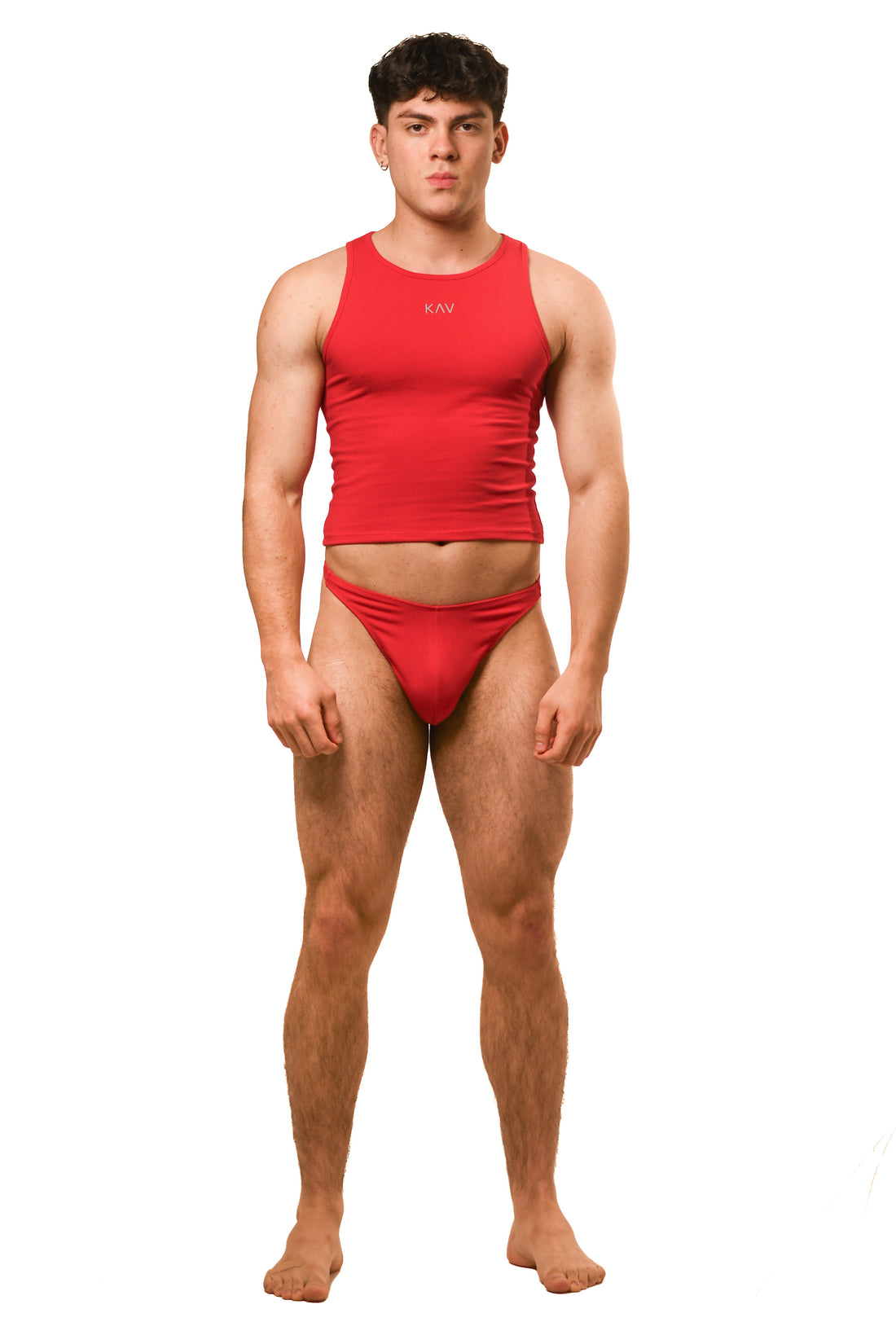 Red Magnet Tank Top Thong Set