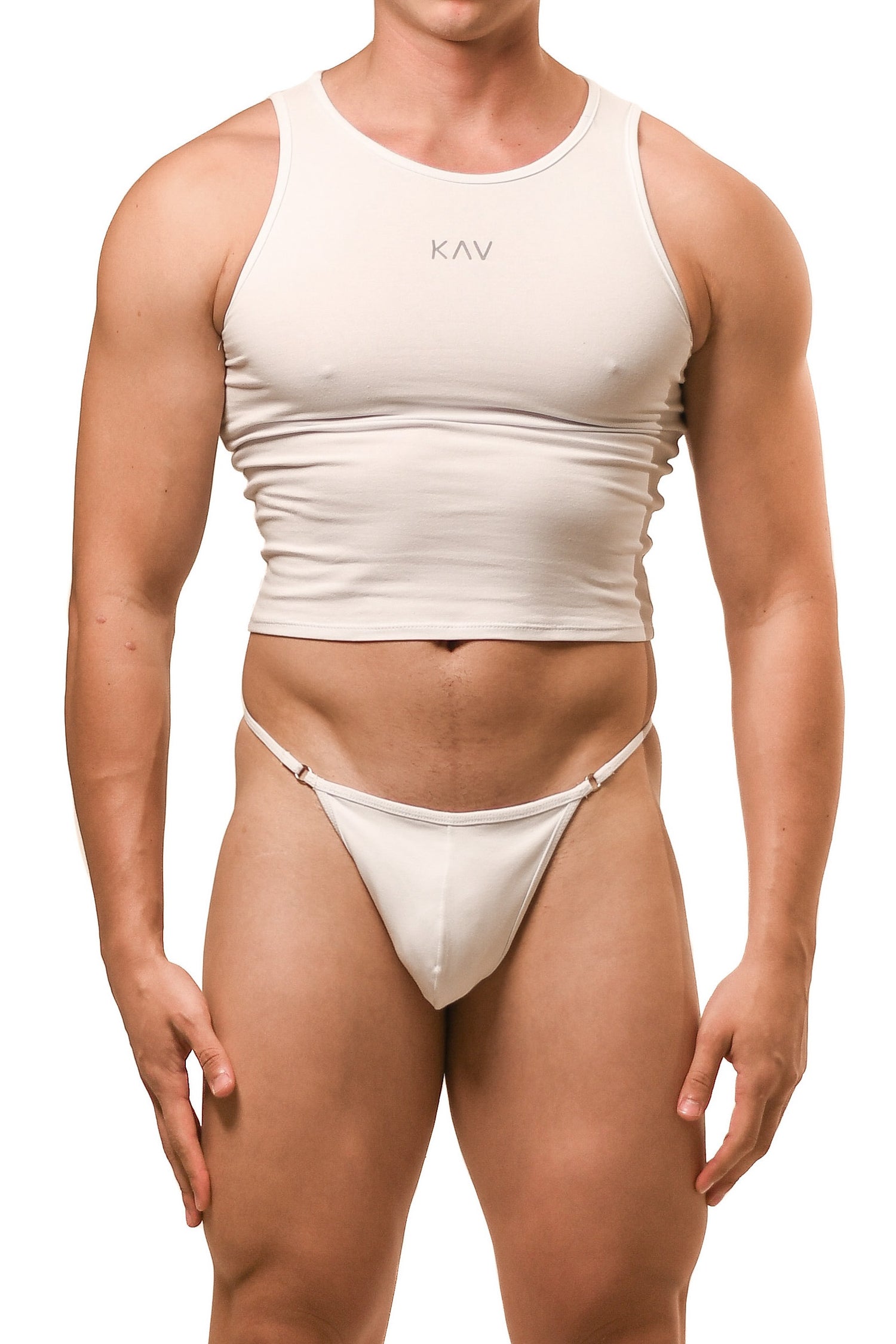 White G-String Tank Top Set