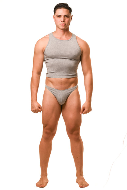 Gray Magnet Tank Top Thong Set