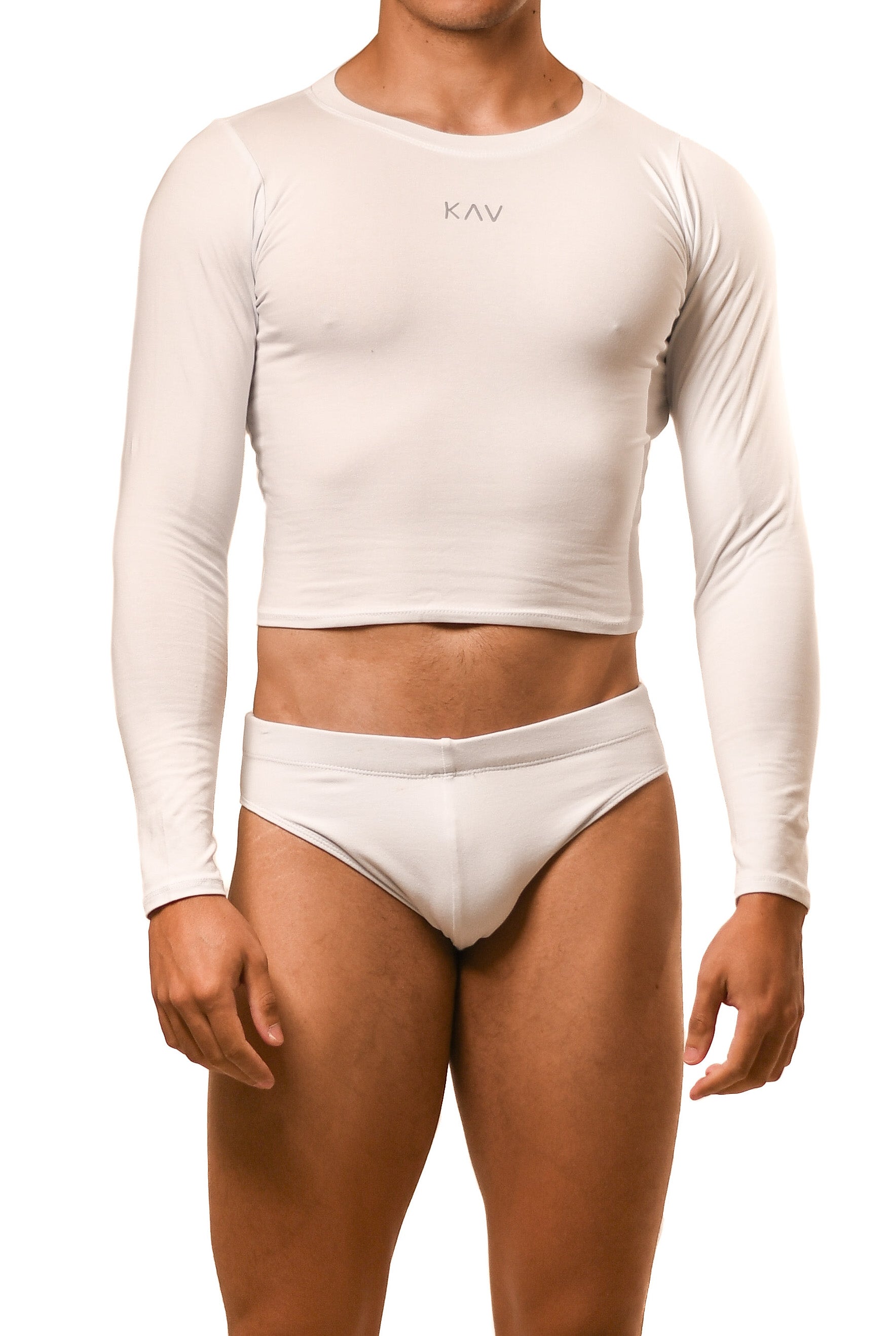 White Long Sleeve Magnet Brief Set