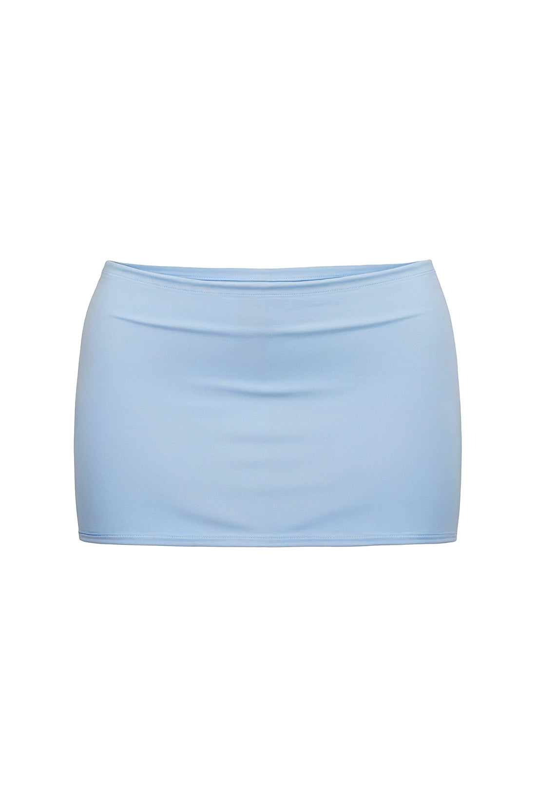 Baby Blue Cotton Jersey Super Mini Skirt