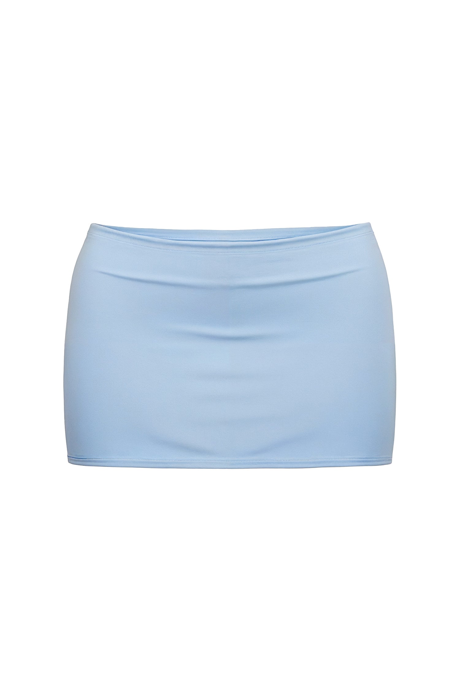 Baby Blue Cotton Jersey Super Mini Skirt