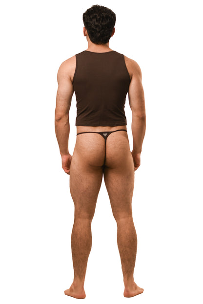 Hot Brown G- String Cotton Jersey Set