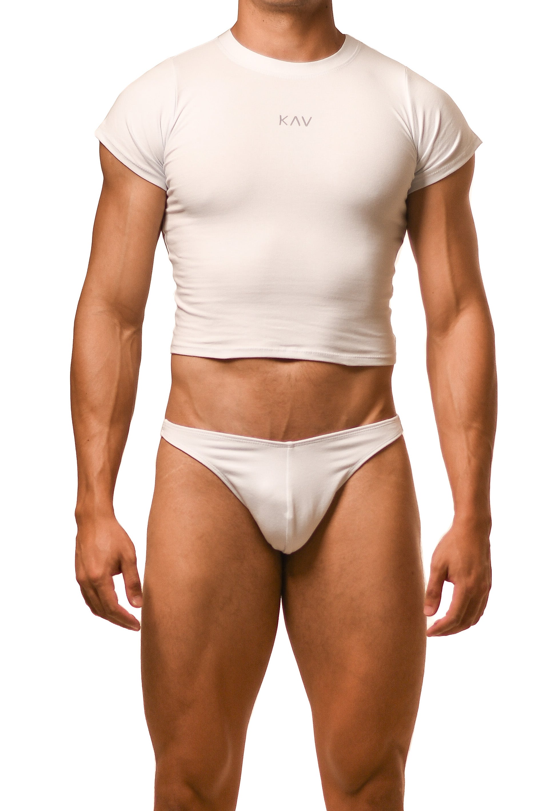 White Baby Tee Thong Set