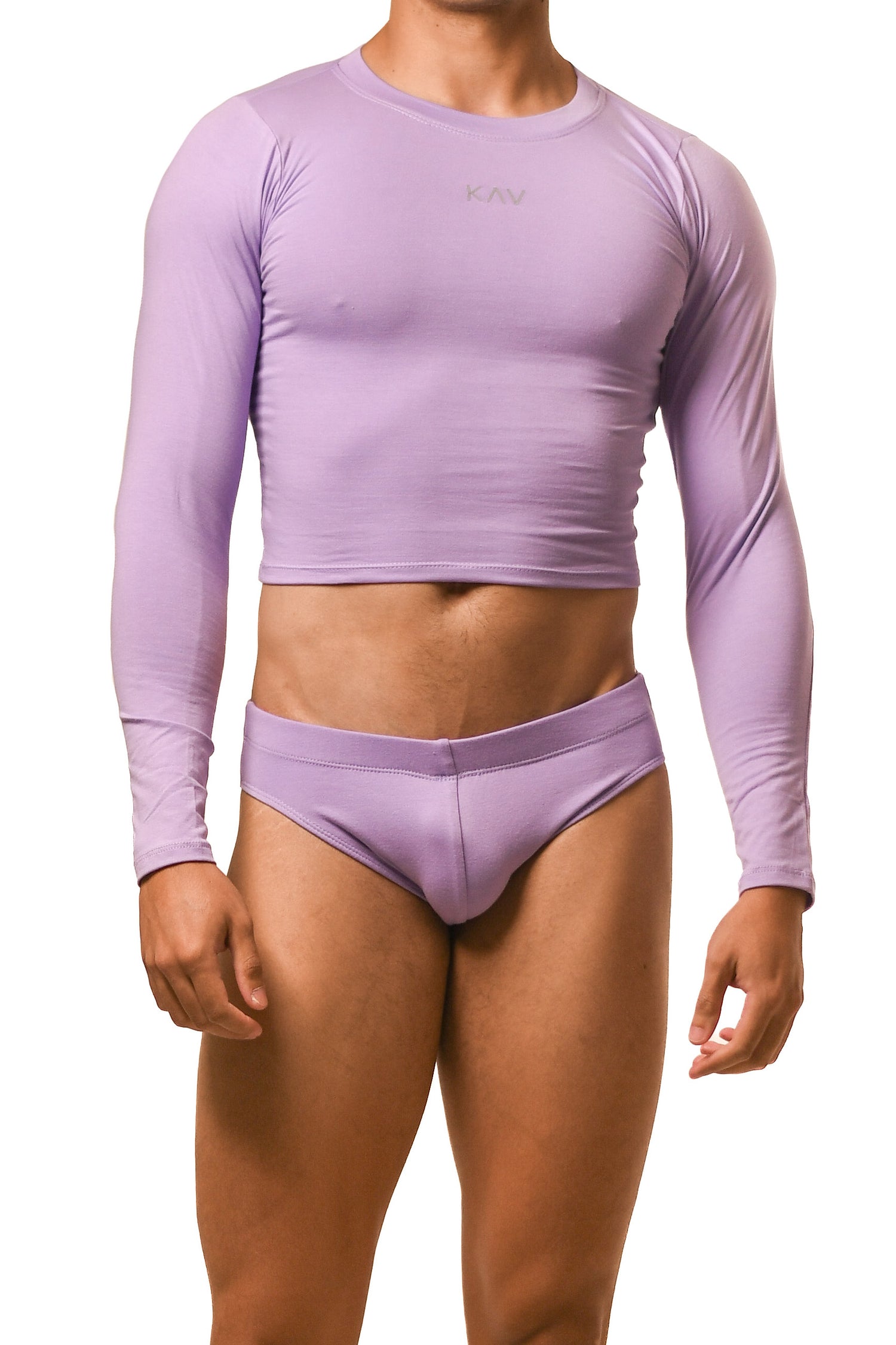 Lilac Long Sleeve Magnet Brief Set