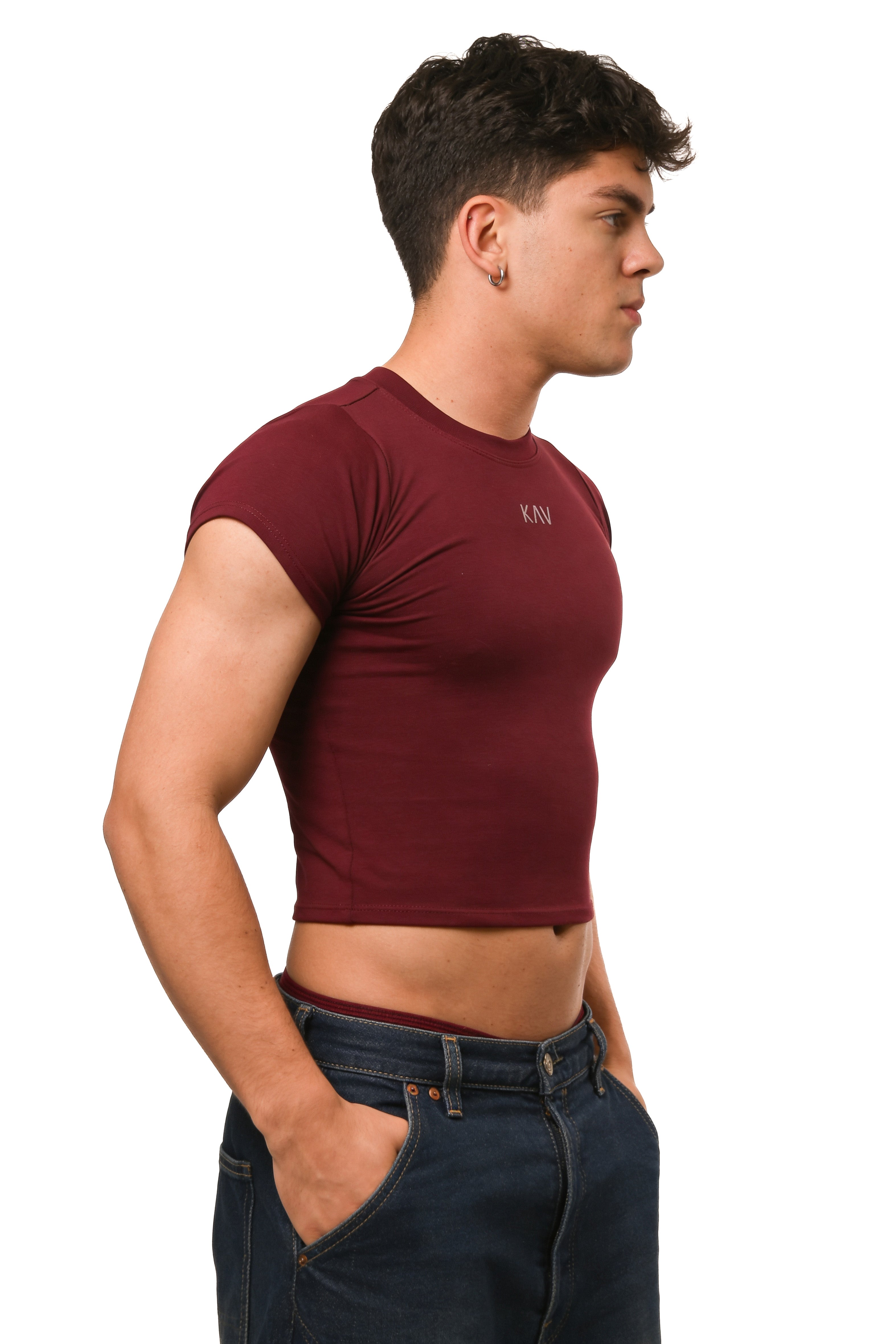 Dark Red Magnet Baby Tee