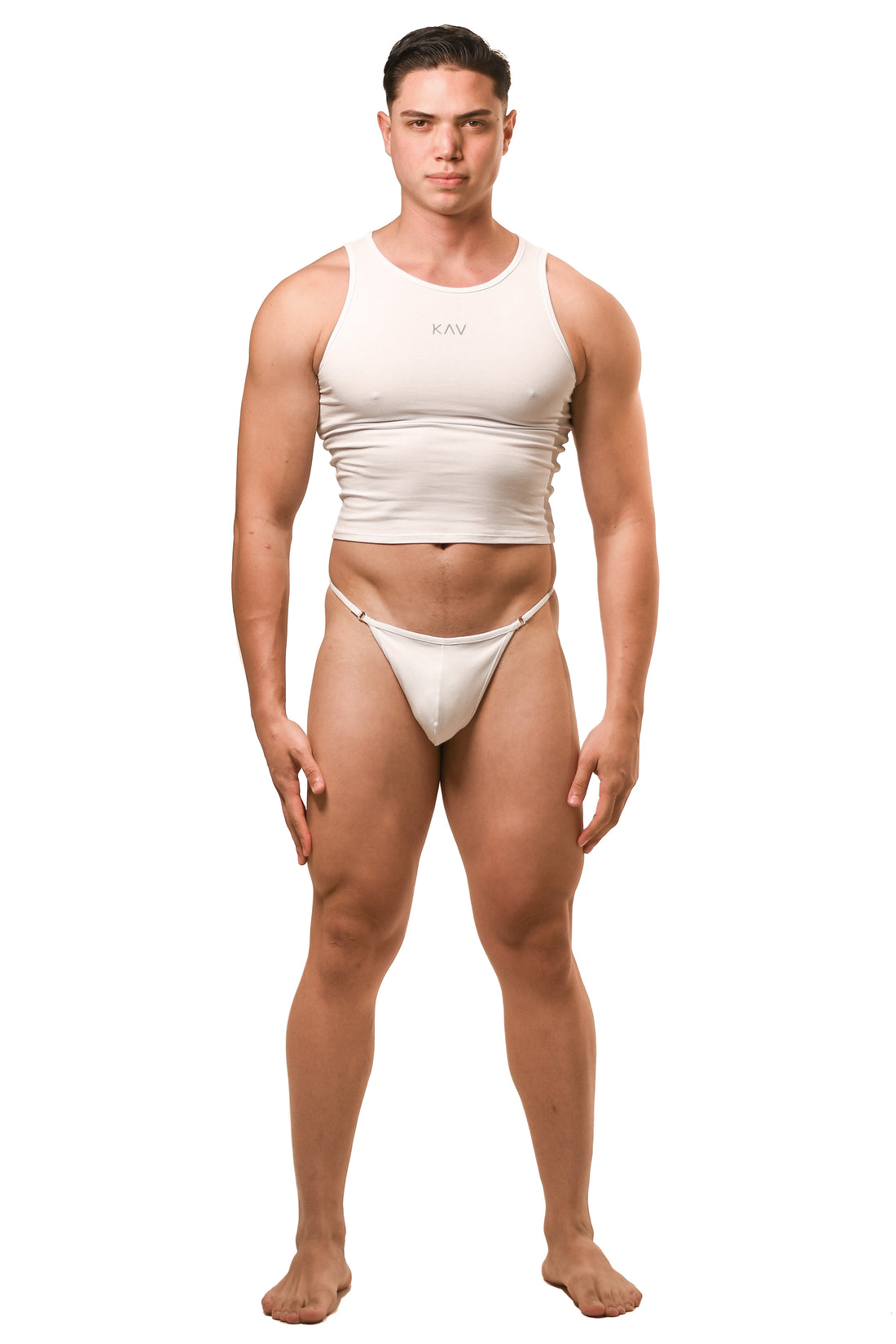 White G-String Tank Top Set