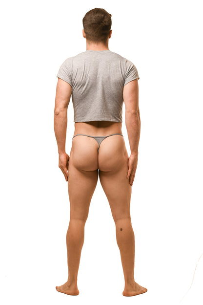 Gray Baby Tee G-String Set