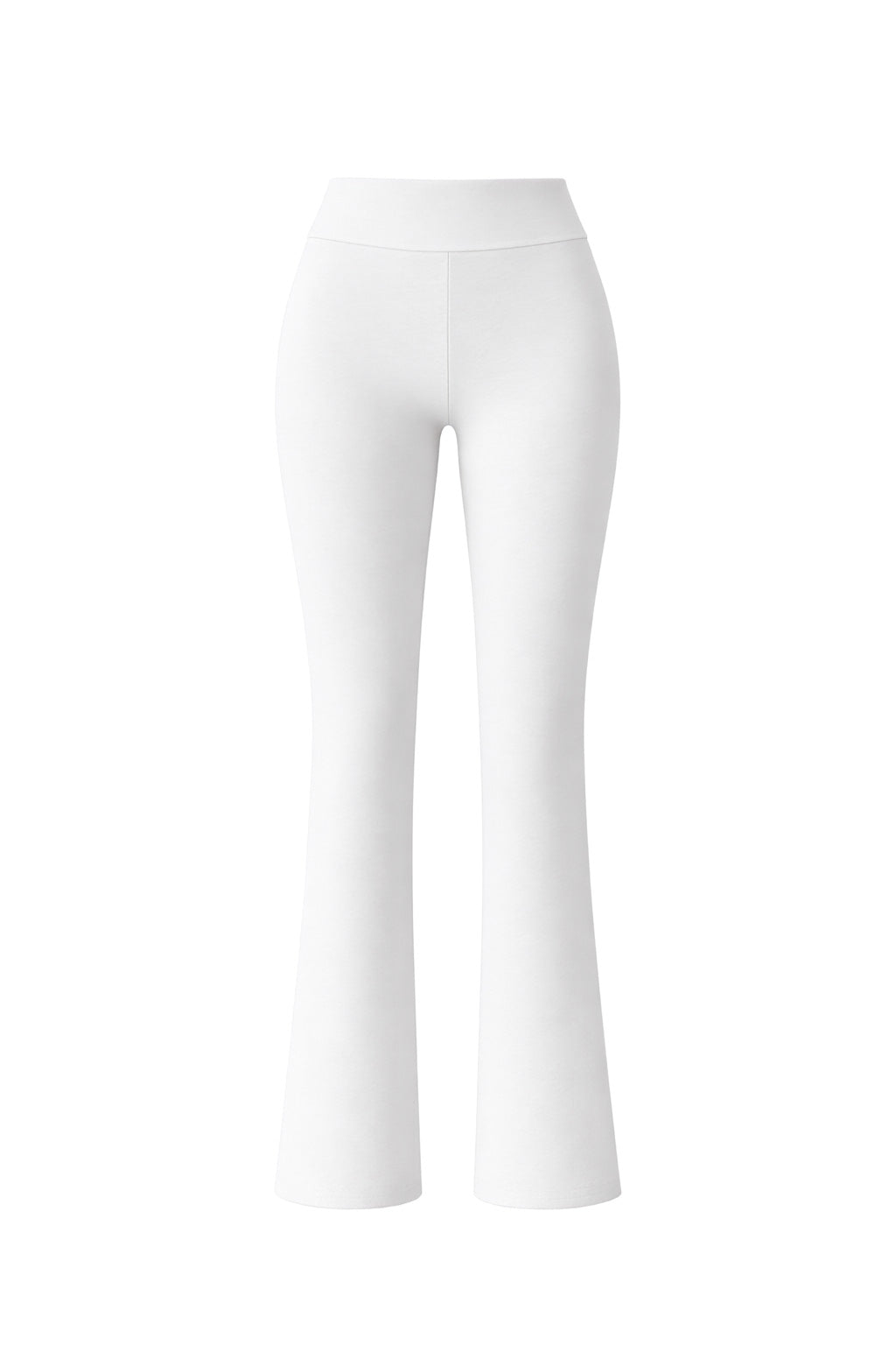 White Basic Straight-Cut Cotton Jersey Leggings