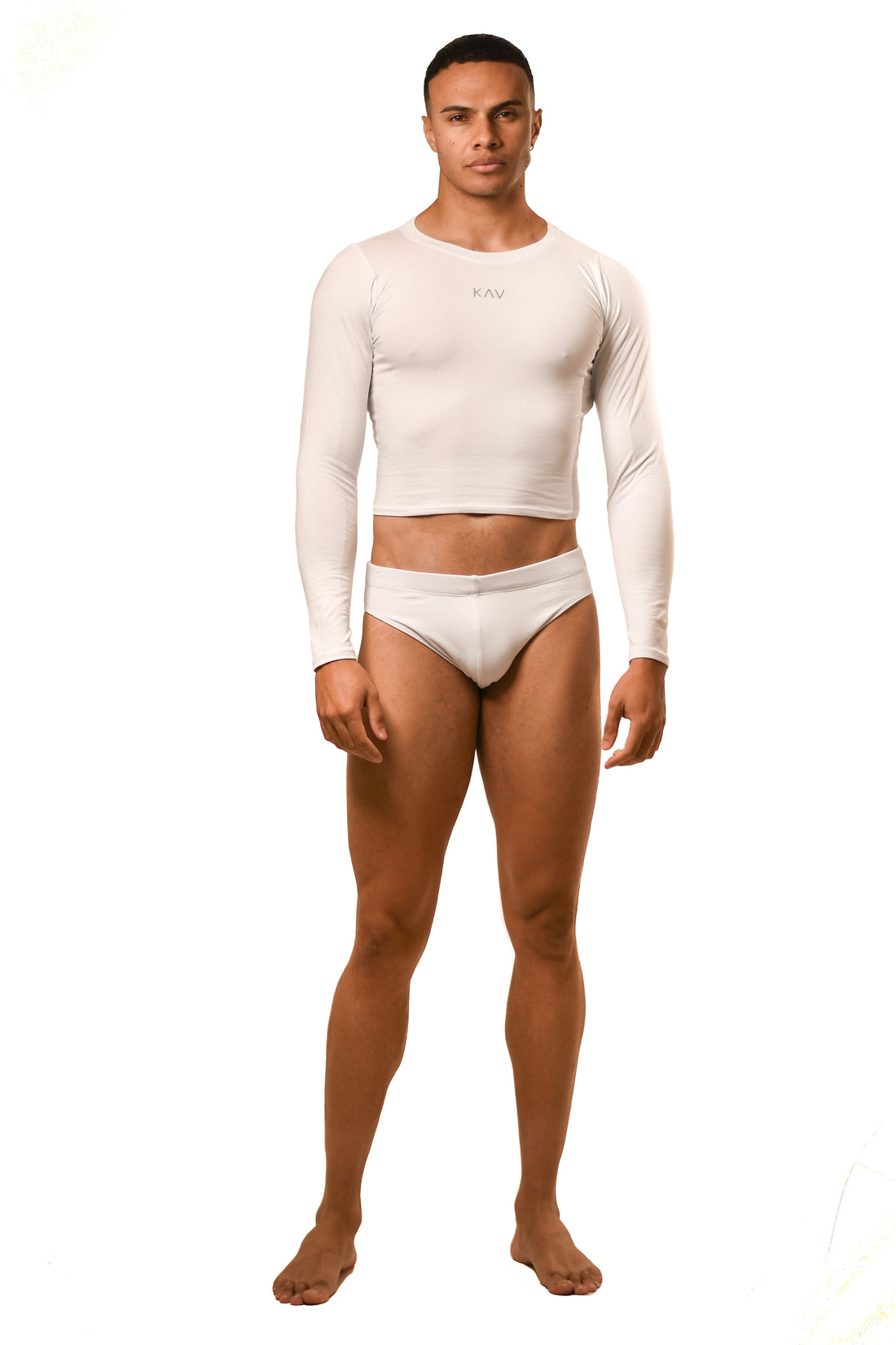 White Long Sleeve Magnet Brief Set