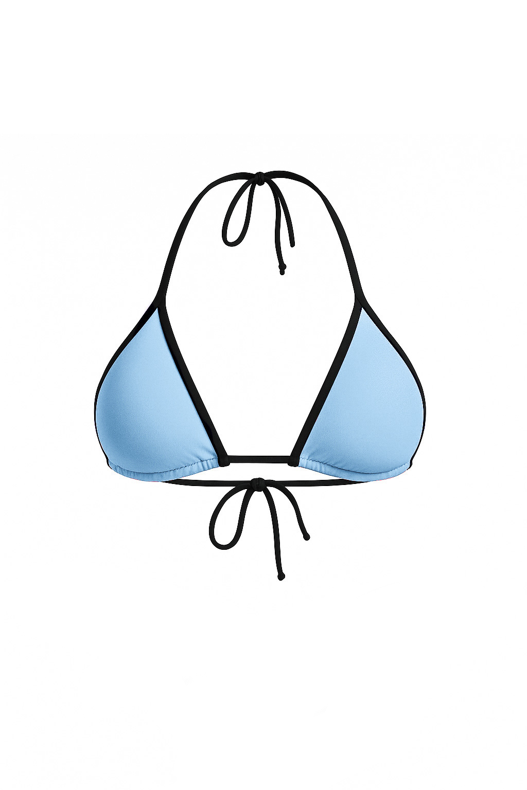 Baby Blue Contrast Trim Triangle Top