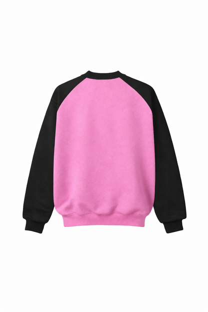 Pink Raglan University Sweater
