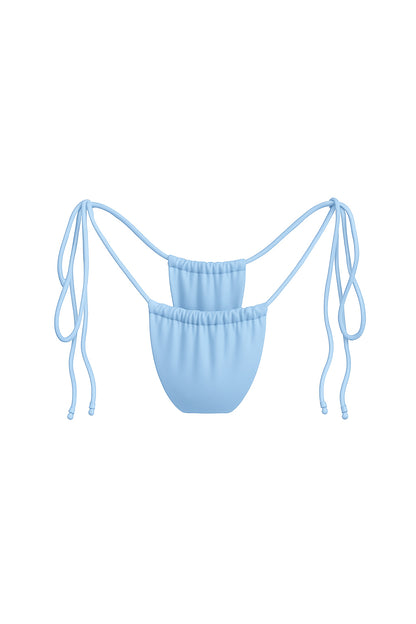 Baby Blue Tie-Side Ruched Bikini Bottom