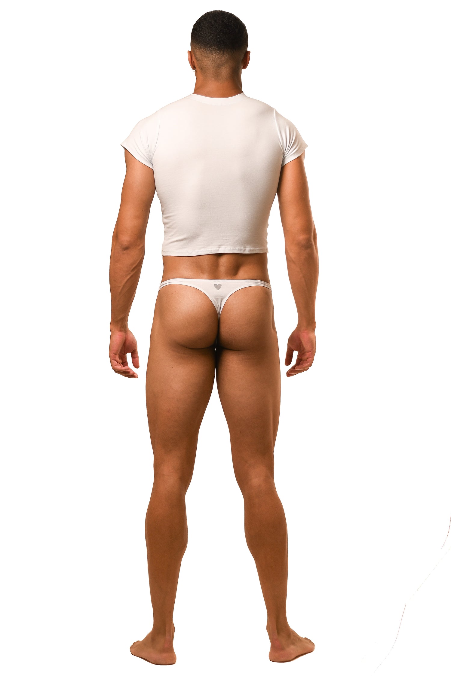 White Baby Tee Thong Set