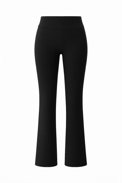 Black Basic Straight-Cut Cotton Jersey Leggings