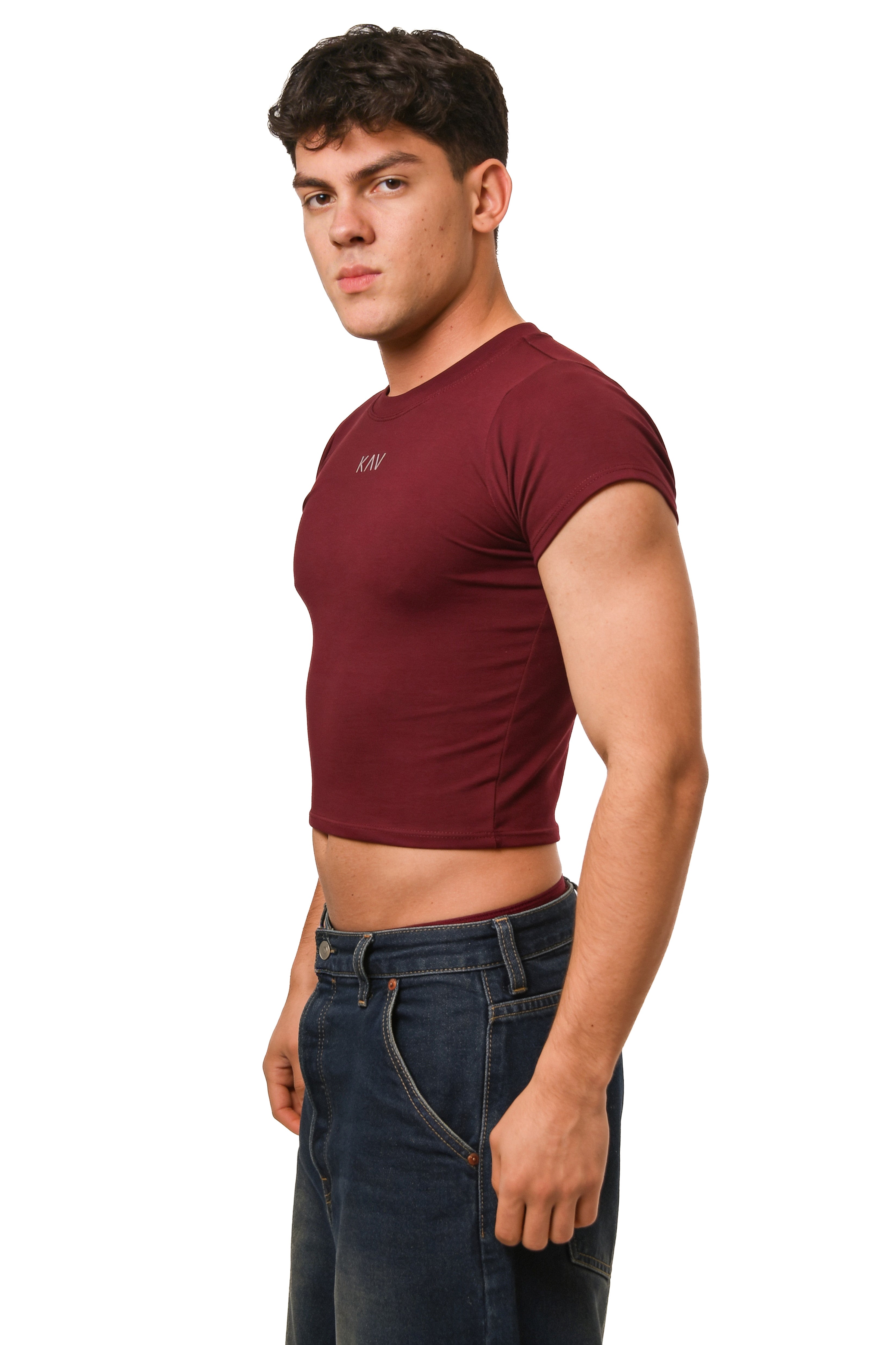 Dark Red Magnet Baby Tee