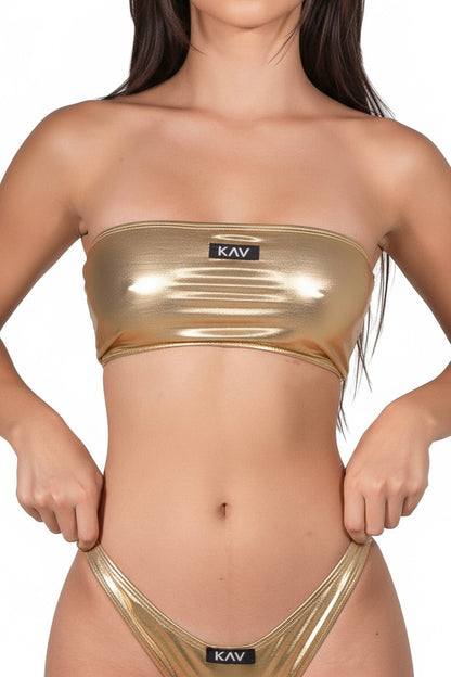 Metallic Gold Swim Tube Top