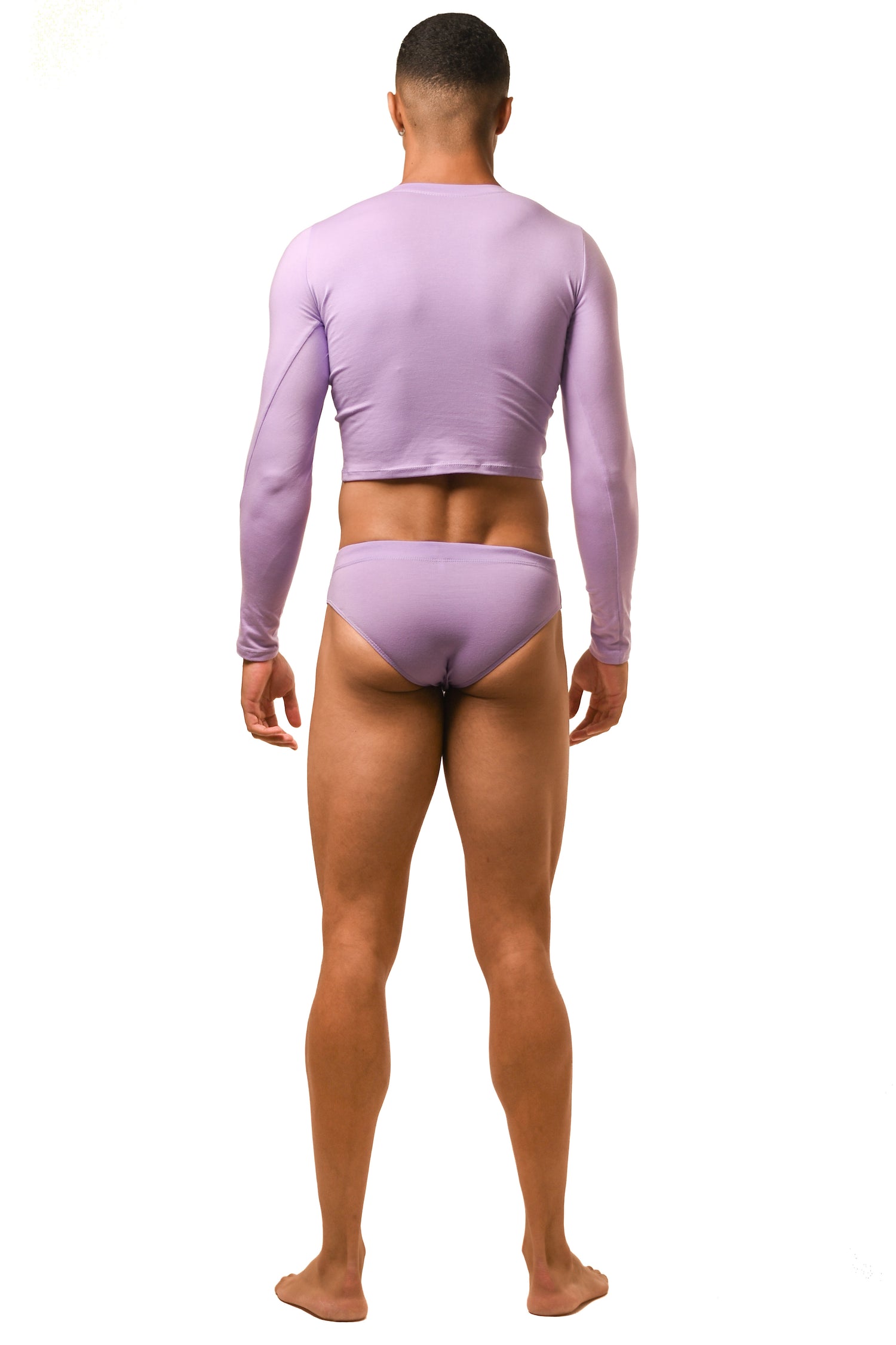 Lilac Long Sleeve Magnet Brief Set