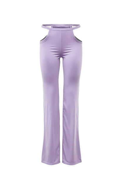 Lilac Waistband Cutout Leggings