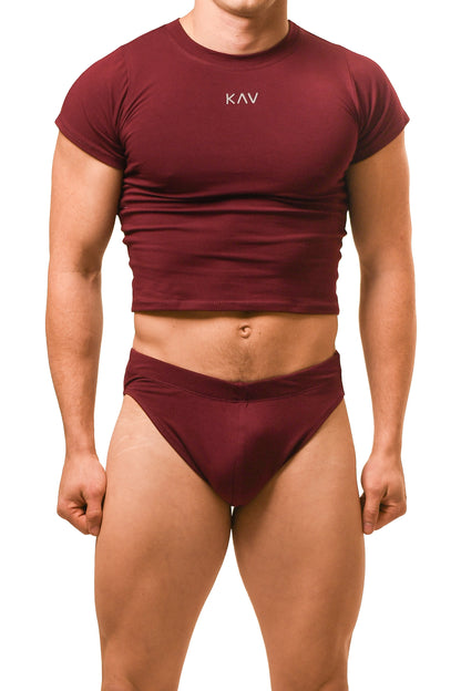 Dark Red Alberto Brief Set