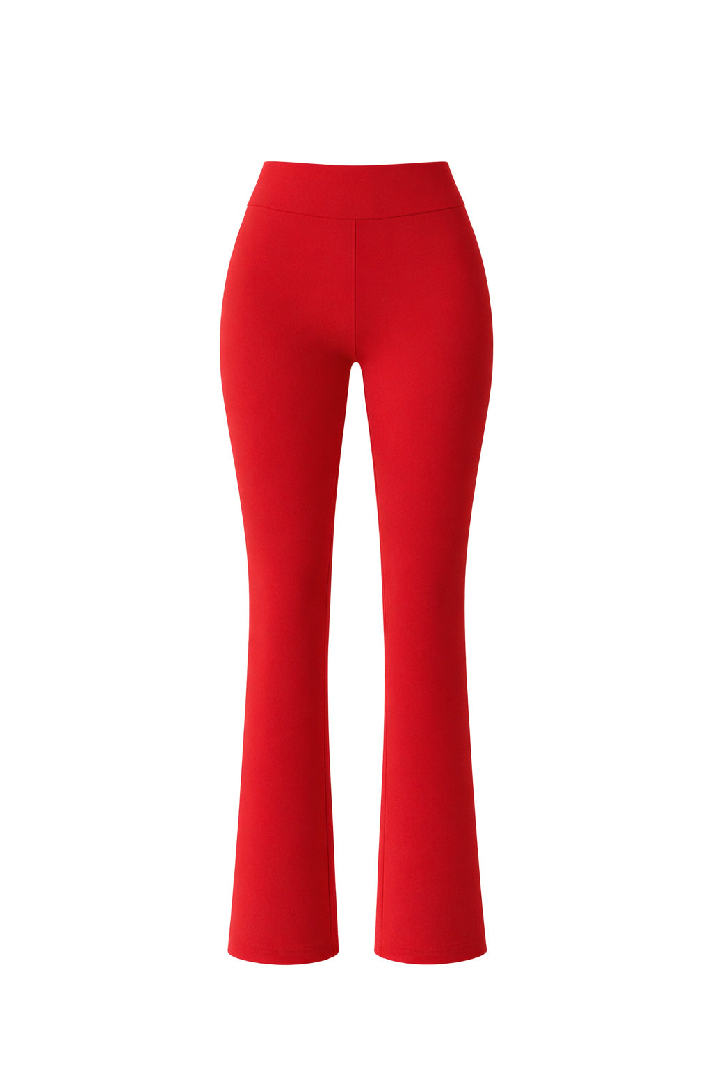 Red Basic Straight-Cut Cotton Jersey Leggings
