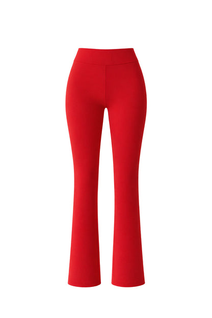 Red Basic Straight-Cut Cotton Jersey Leggings