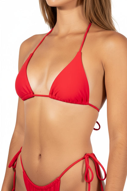 Red Triangle Adjustable Tie-Side Two Piece Bikini