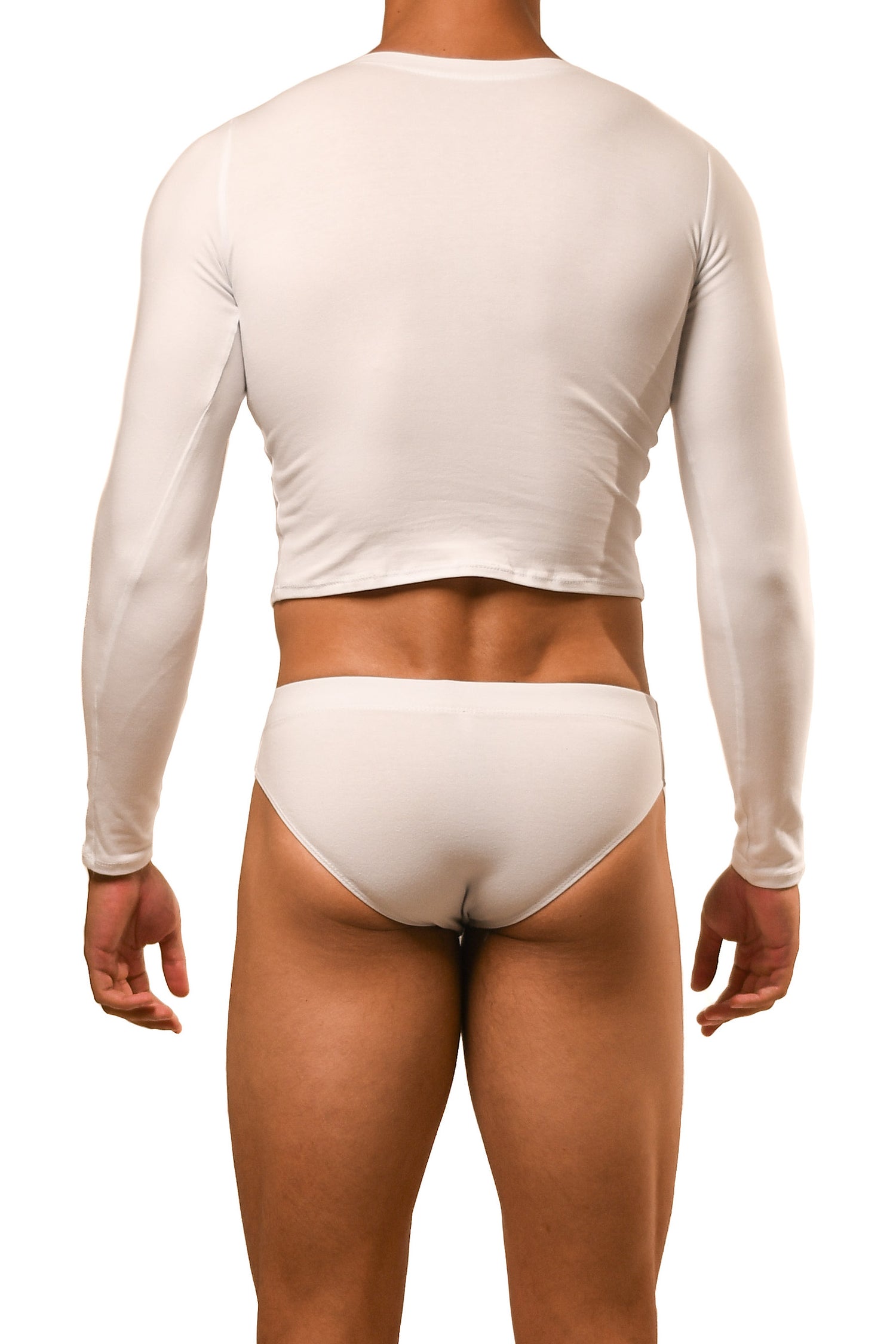 White Long Sleeve Magnet Brief Set